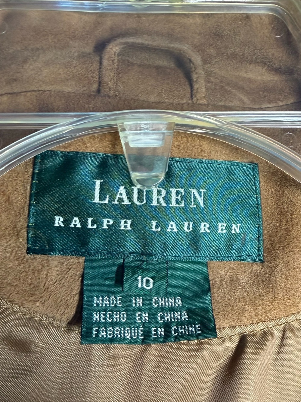 Lauren Ralph Lauren Ladies Suede Zip Jacket - Chestnut Brown - Picture 4 of 5